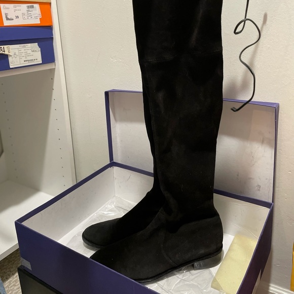 Stuart Weitzman Lowland Stretch Over the Knee Suede Boots - Picture 3 of 8